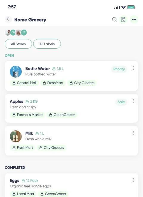 Shopping List Preview