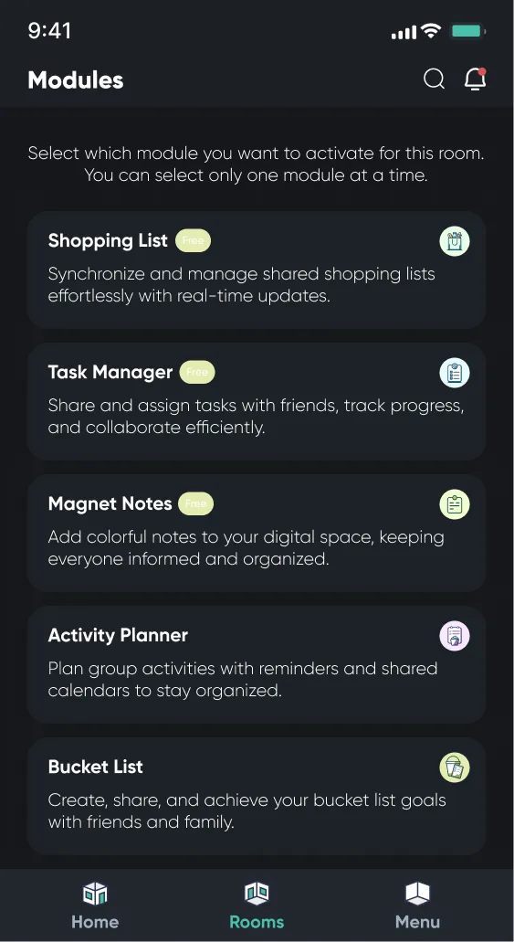 Modules (dark mode)